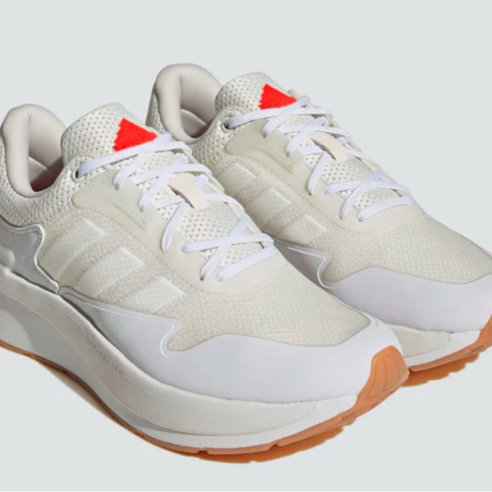 adidas White Sneakers with Chunky Silhouette and Thick Midsole